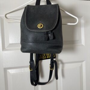 Coach Black Leather Backpack